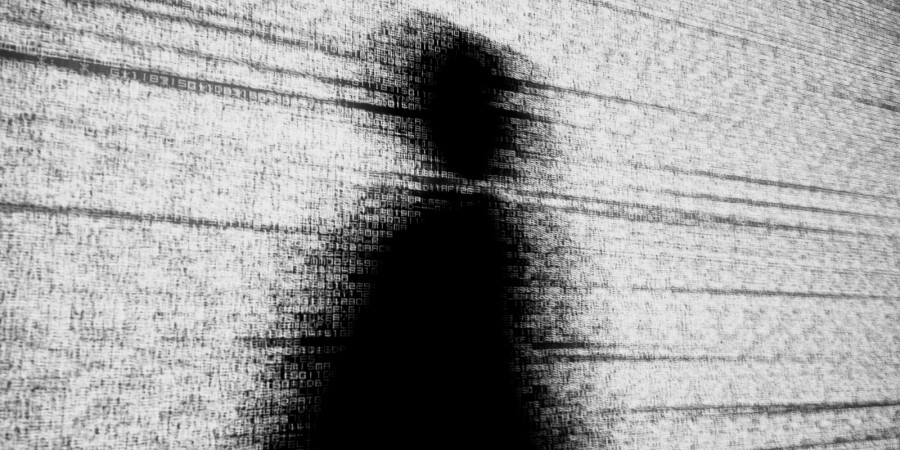 Person unfocused in code typography 